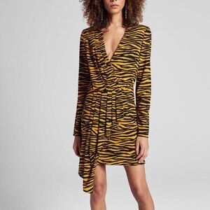 A.L.C. Jensen Dress in Tiger Stripe Black/Carnation Size 6 NWT